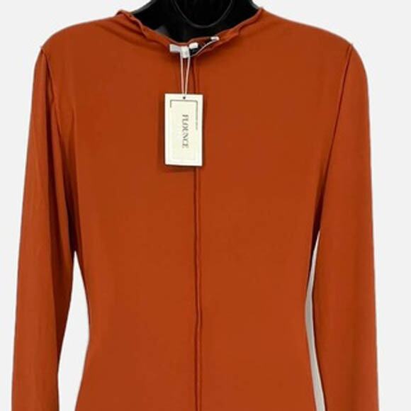 ASOS Flounce Mini Dress with Seam Detail in Burnt Orange Size 8 - Picture 6 of 12